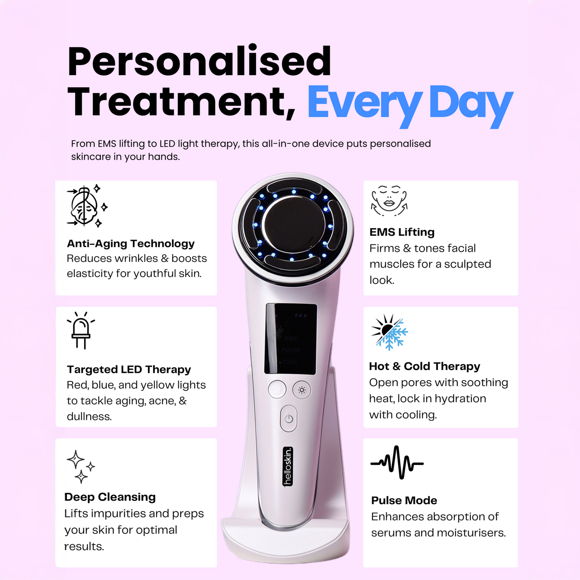 hot/cold led light therapy handset v3